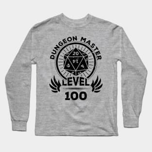 Level 100 Dungeon Master RPG Gamer Gift Long Sleeve T-Shirt